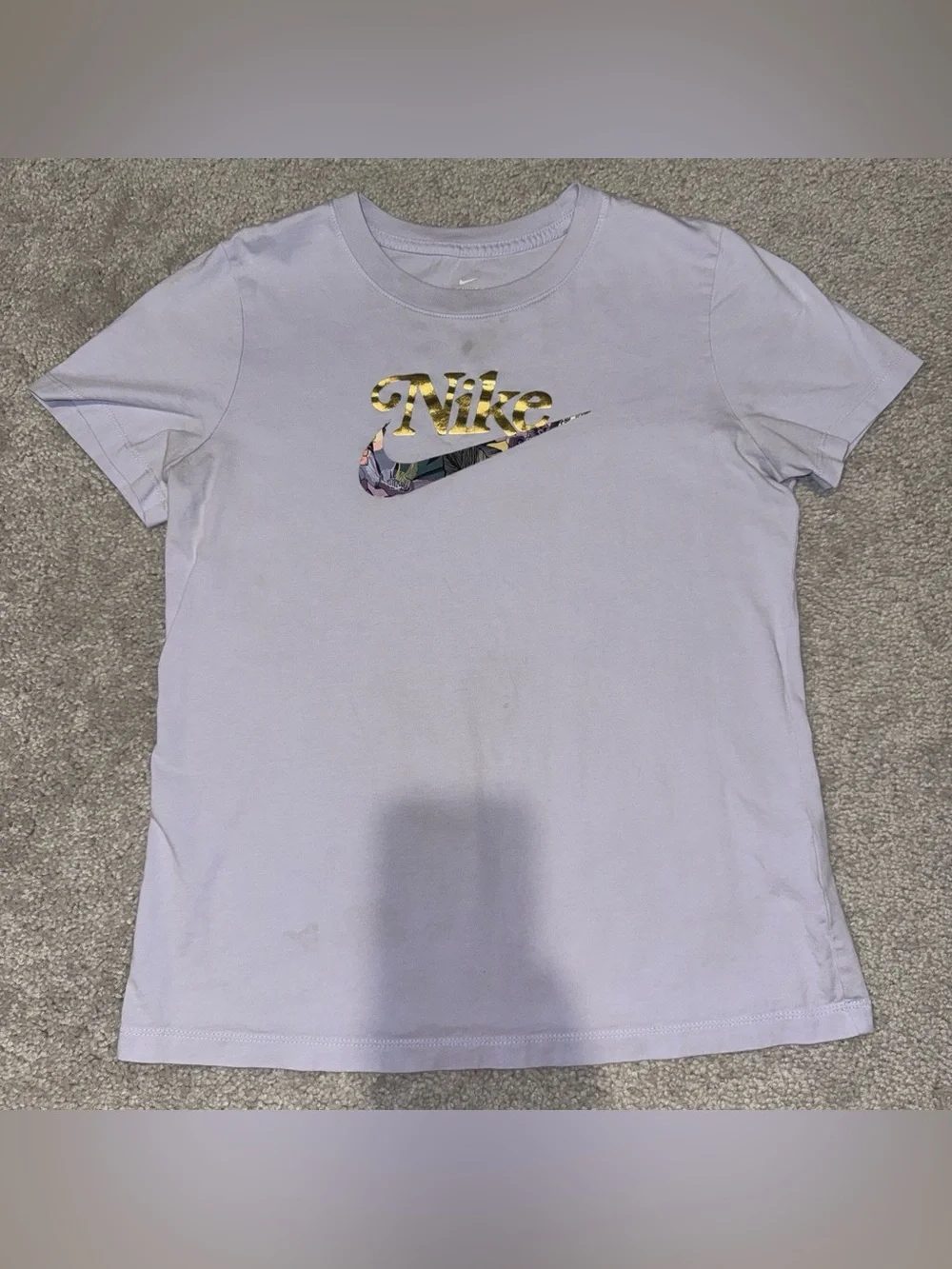 Nike Men’s Lavender Floral Logo Short Sleeve Tee